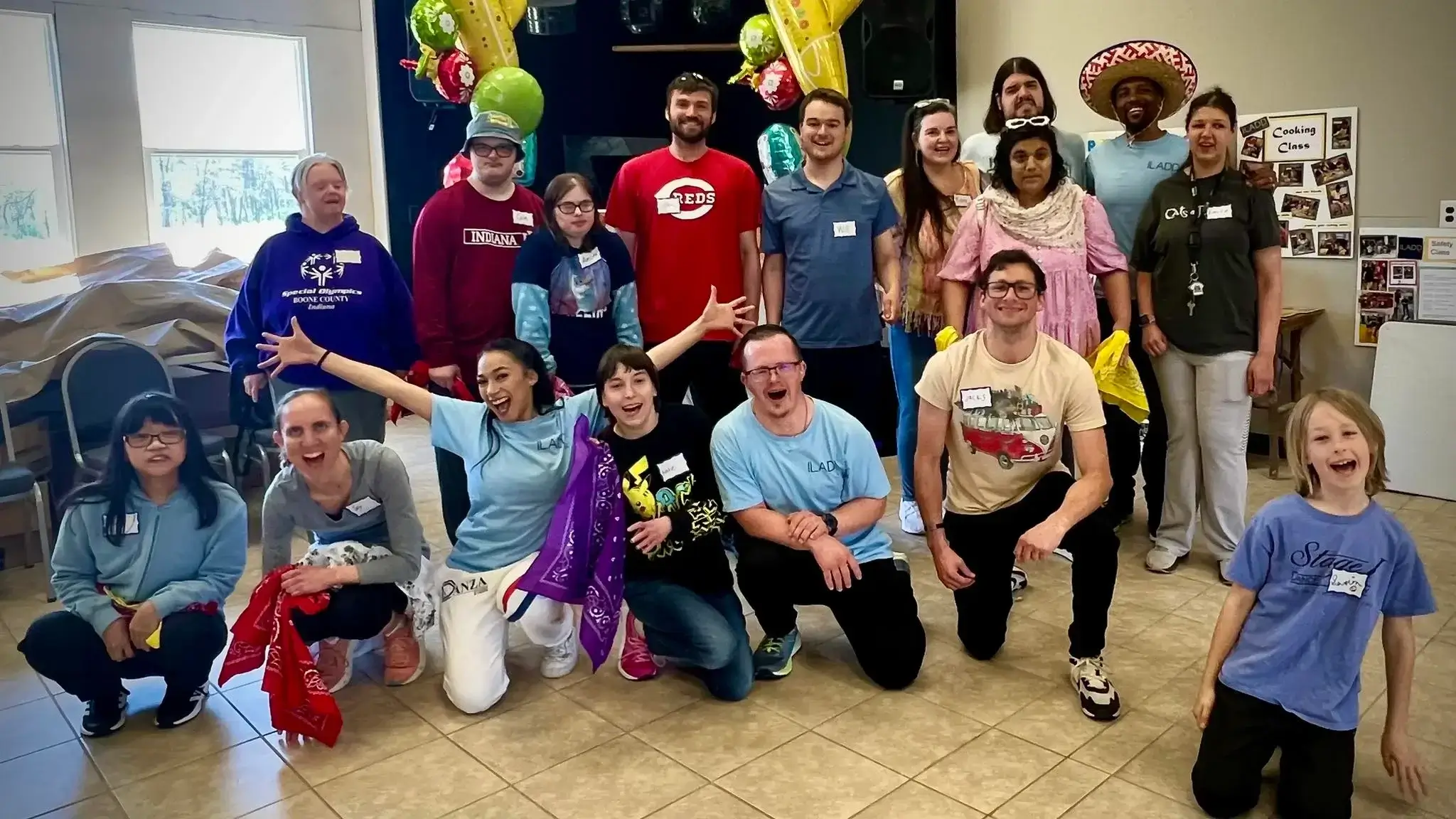 Participants enjoy an energetic dance class, fostering creativity, movement, and connection in a supportive community setting
